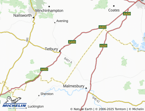 MICHELIN Long Newnton map - ViaMichelin