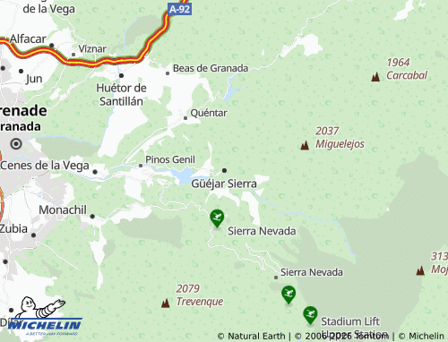 MICHELIN-Landkarte Güéjar Sierra - ViaMichelin