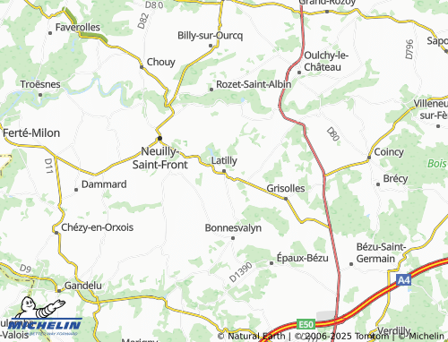 Carte MICHELIN Latilly - ViaMichelin