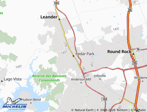 Mapa MICHELIN Cedar Park - ViaMichelin