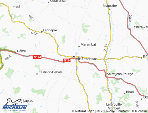MICHELIN Vic-Fezensac map - ViaMichelin