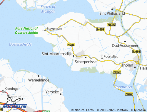 Carte MICHELIN Sint-Maartensdijk - ViaMichelin