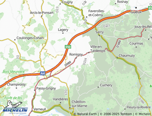 MICHELIN Romigny map - ViaMichelin