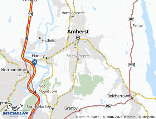 Mappa MICHELIN South Amherst - ViaMichelin