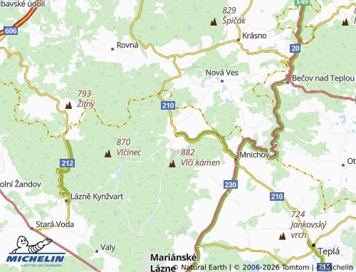 Kaart MICHELIN Prameny - ViaMichelin