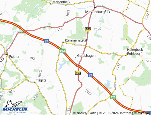 MICHELIN Gerdshagen map - ViaMichelin