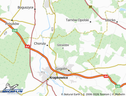 MICHELIN Górażdże map - ViaMichelin