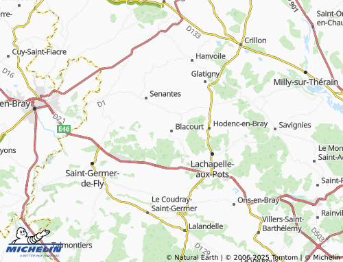 MICHELIN Blacourt map - ViaMichelin