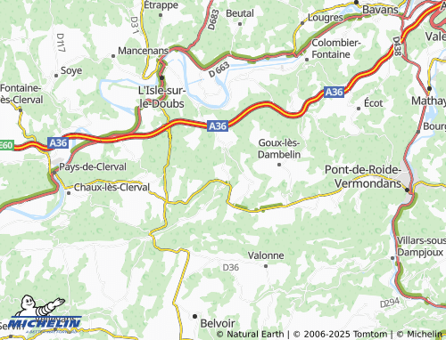 Mapa MICHELIN Lanthenans - ViaMichelin