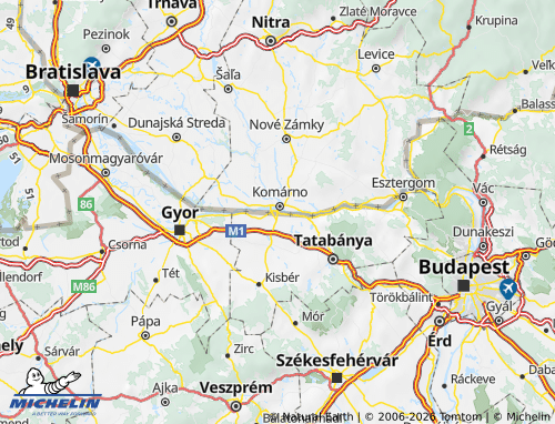 Mapa MICHELIN Komáromi járás - ViaMichelin