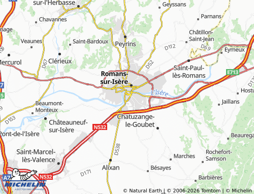 MICHELIN-Landkarte Bourg-de-Péage - ViaMichelin
