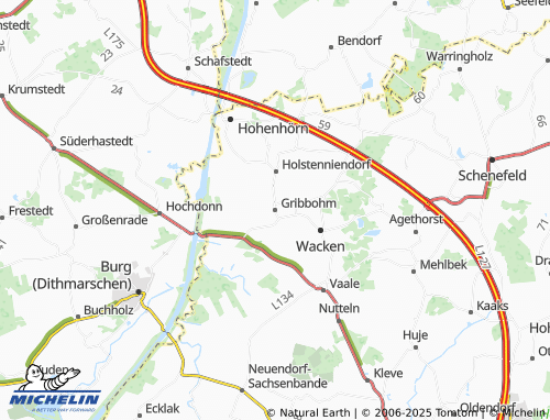 MICHELIN Gribbohm map - ViaMichelin