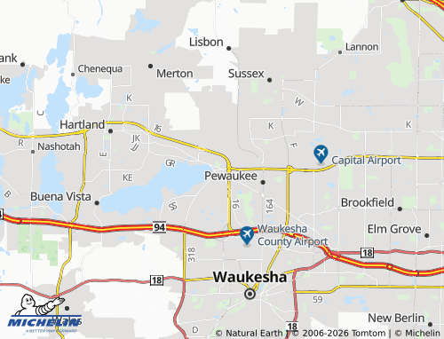 Mappa MICHELIN Village of Pewaukee - ViaMichelin