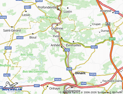 MICHELIN Anhée map - ViaMichelin