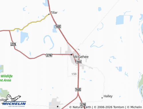 Kaart MICHELIN McGehee - ViaMichelin