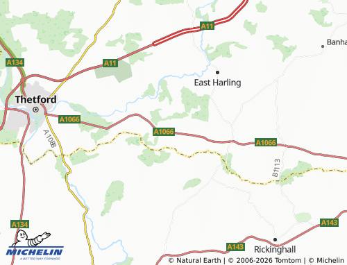 Carte MICHELIN Riddlesworth - ViaMichelin