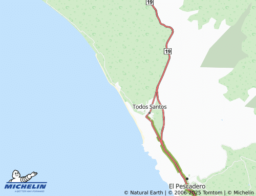 MICHELIN Puesta del Sol Todos Santos map - ViaMichelin