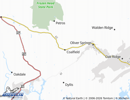 Mappa MICHELIN Coalfield - ViaMichelin