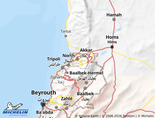 MICHELIN-Landkarte Akkar - ViaMichelin
