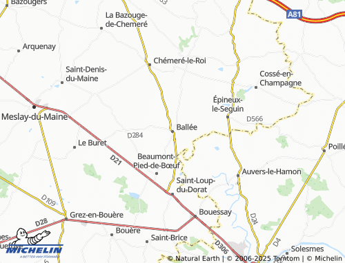 MICHELIN Ballée map - ViaMichelin