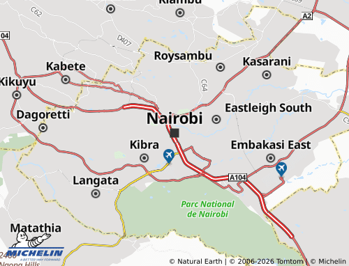 MICHELIN-Landkarte Nairobi - ViaMichelin