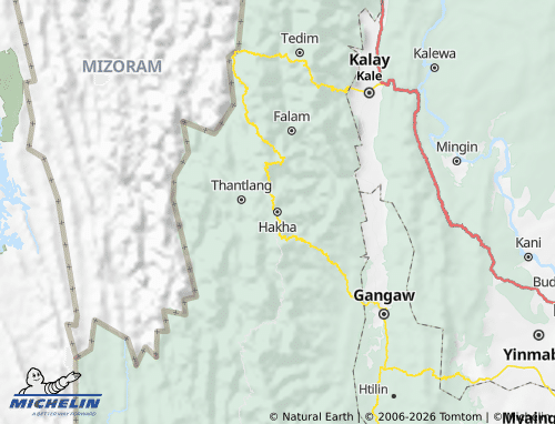 MICHELIN Chin State map - ViaMichelin