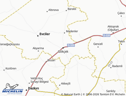 Mappa MICHELIN Gökçek - ViaMichelin