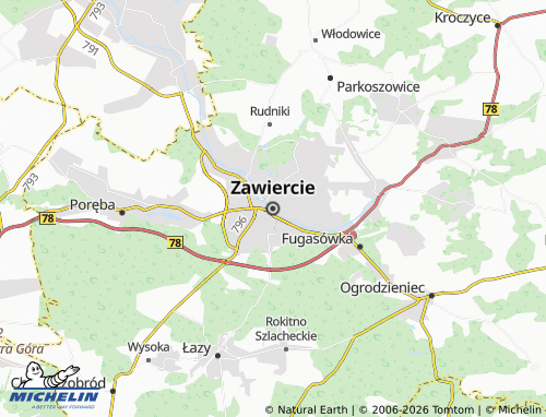 MICHELIN Zawiercie map - ViaMichelin