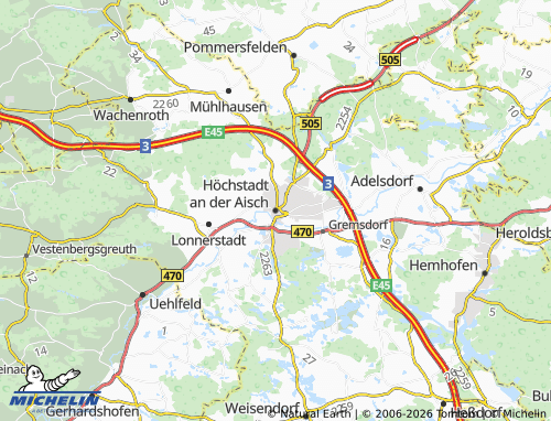 MICHELIN-Landkarte Höchstadt an der Aisch - ViaMichelin