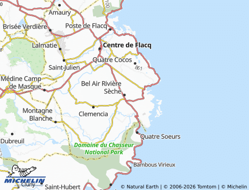 MICHELIN Bel Air Rivière Sèche map - ViaMichelin