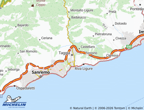 Mapa MICHELIN Taggia - ViaMichelin