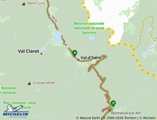 Carte MICHELIN Val-d'Isère - ViaMichelin