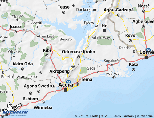 MICHELIN Yilo Krobo map - ViaMichelin