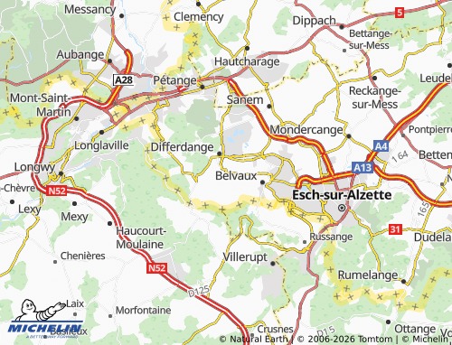 MICHELIN Oberkorn map - ViaMichelin