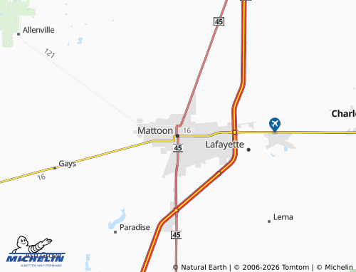 Mapa MICHELIN Mattoon - ViaMichelin