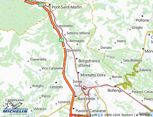 Mapa MICHELIN Borgofranco d'Ivrea - ViaMichelin