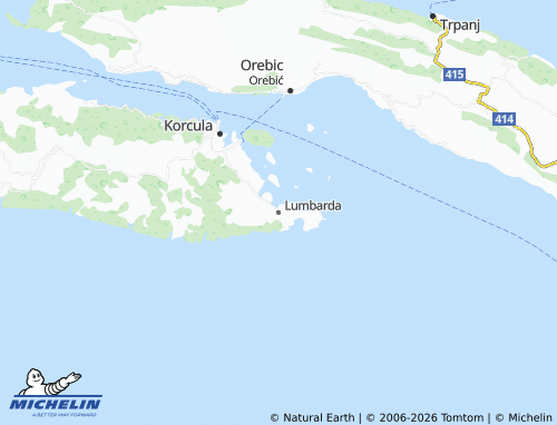 MICHELIN Lumbarda map - ViaMichelin