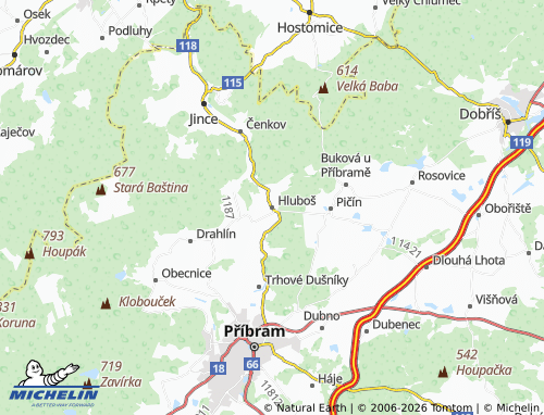Mapa MICHELIN Hluboš - ViaMichelin