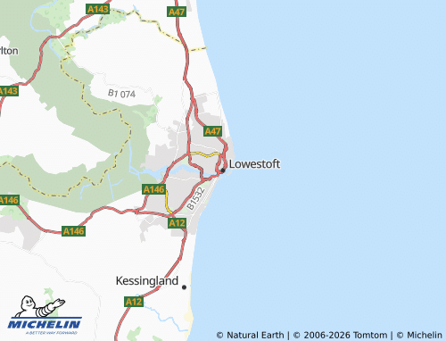 Mapa MICHELIN Lowestoft - ViaMichelin