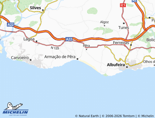 MICHELIN Armação de Pêra map - ViaMichelin