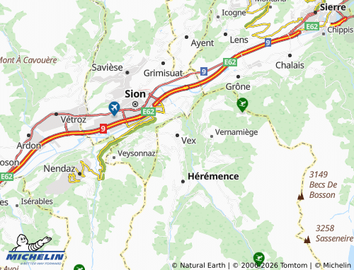 Mappa MICHELIN Vex - ViaMichelin