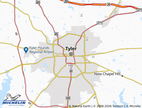 Mappa MICHELIN Tyler - ViaMichelin