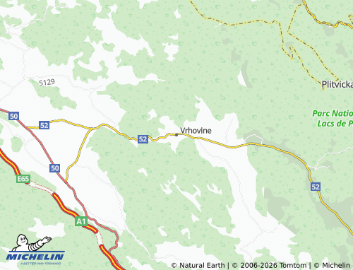 Mappa MICHELIN Vrhovine - ViaMichelin