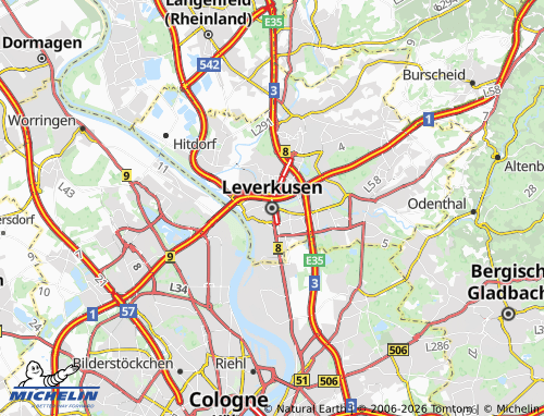 MICHELIN Leverkusen map - ViaMichelin