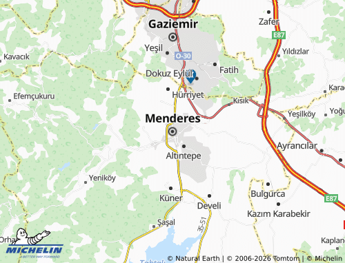 MICHELIN Menderes map - ViaMichelin