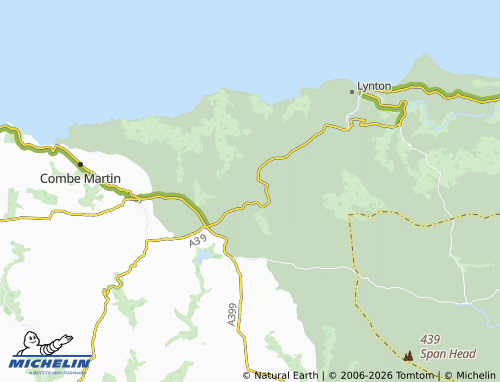 MICHELIN Parracombe map - ViaMichelin
