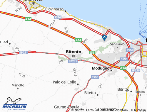 Mapa MICHELIN Bitonto - ViaMichelin