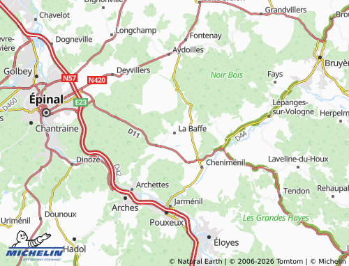 MICHELIN La Baffe map - ViaMichelin