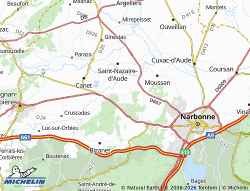 Mappa MICHELIN Névian - ViaMichelin
