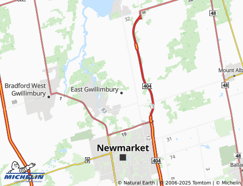 MICHELIN East Gwillimbury map - ViaMichelin